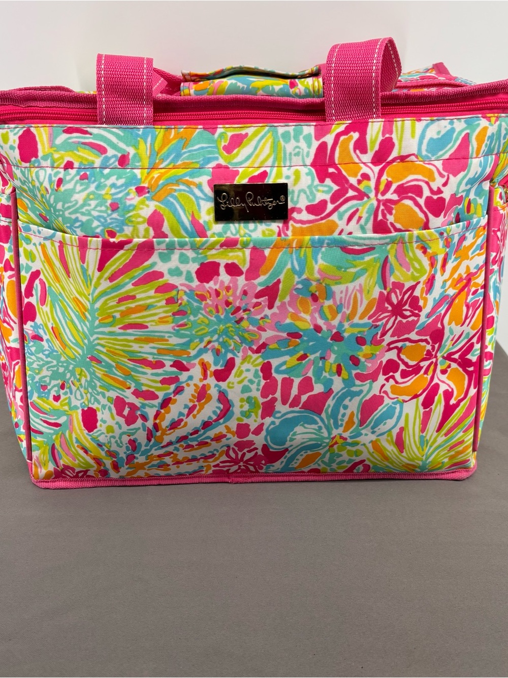 Lilly Pulitzer Insulated Beach Cooler "Spot Ya Pink" Colorway 15.5" x 12" x 10"